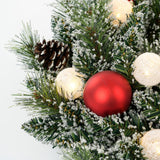 Black Box Trees Kaprun krans groen frosted rood 10L TIPS 88 battery operated en timer - h10xd45cm - maximondo