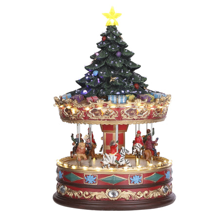 Luville Collectables Carousel with Christmas tree on top adapter included - l22xw22xh35cm - maximondo