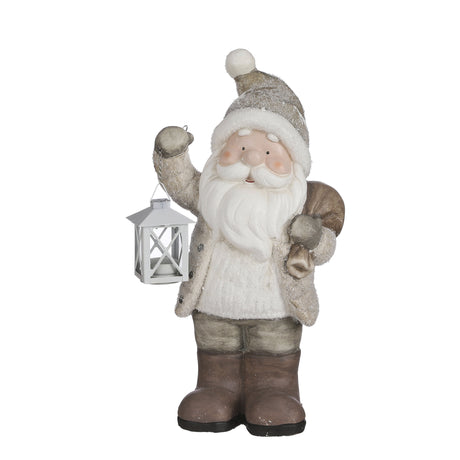 House of Seasons Kerstman grijs - l22,5xb16xh45cm - maximondo