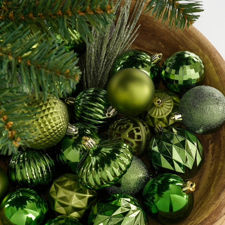 House of Seasons Boom decoratie onbreekbaar d.groen 60 stuks - d7cm - maximondo