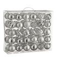 House of Seasons Boom decoratie onbreekbaar zilver 60 stuks - d7cm - maximondo