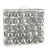 House of Seasons Boom decoratie onbreekbaar zilver 60 stuks - d7cm - maximondo