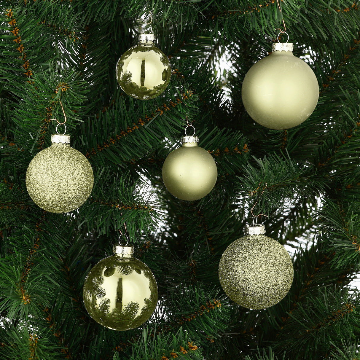 House of Seasons Bal glas l.groen 42 stuks - d7cm - maximondo