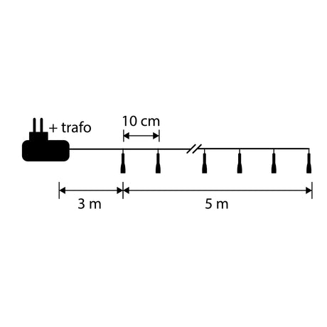 Luca Lighting Smart Lighting snoer d.groen 50led RGB IP44 en timer adapter included - l500cm
