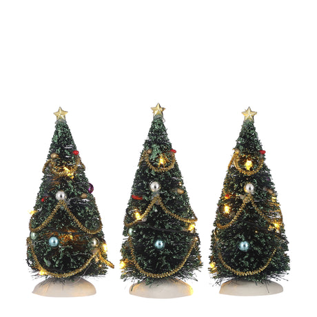Luville Collectables Christmas tree with flashing lights 3 pieces battery operated - h15cm - maximondo