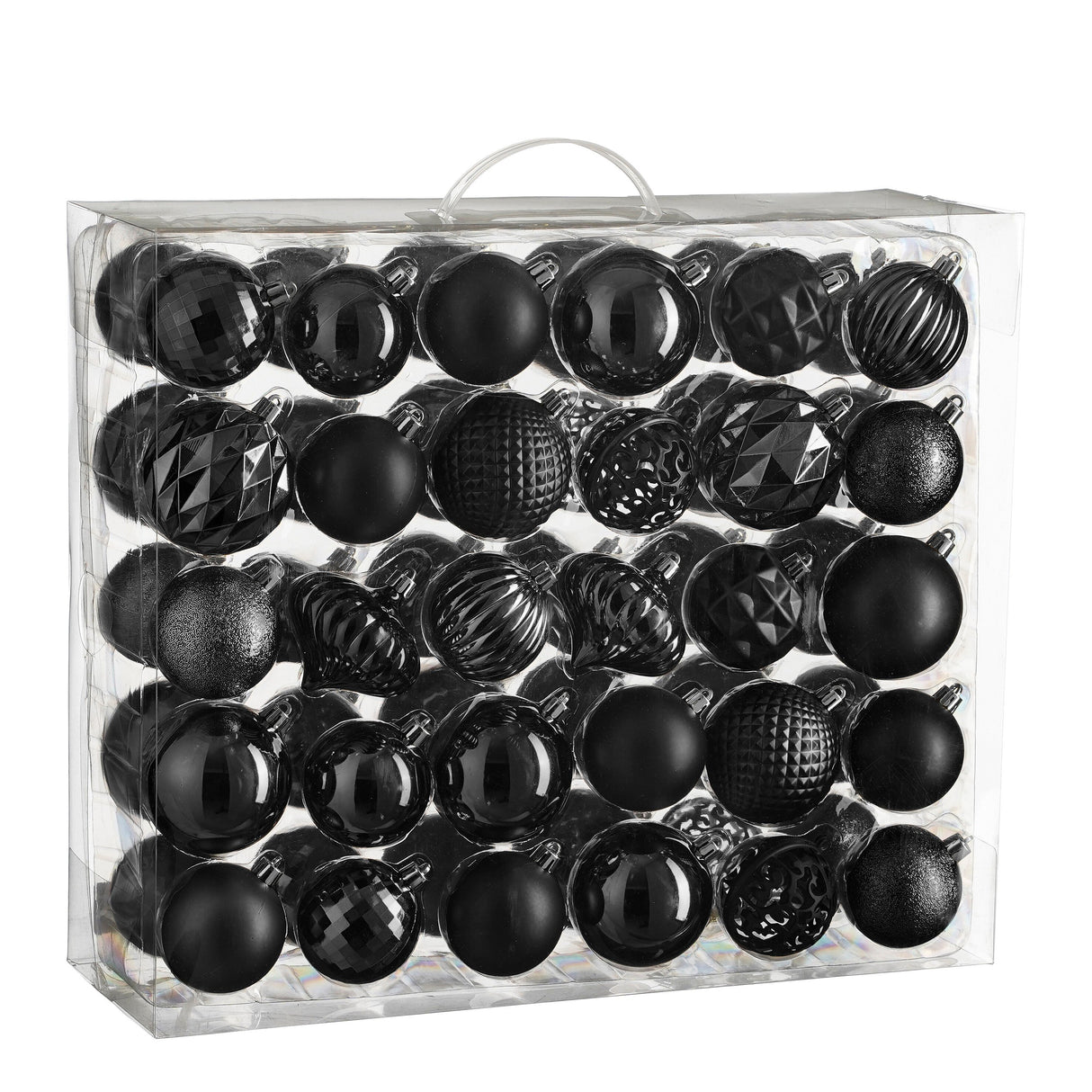 House of Seasons Boom decoratie onbreekbaar zwart 60 stuks - d7cm - maximondo