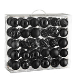 House of Seasons Boom decoratie onbreekbaar zwart 60 stuks - d7cm - maximondo
