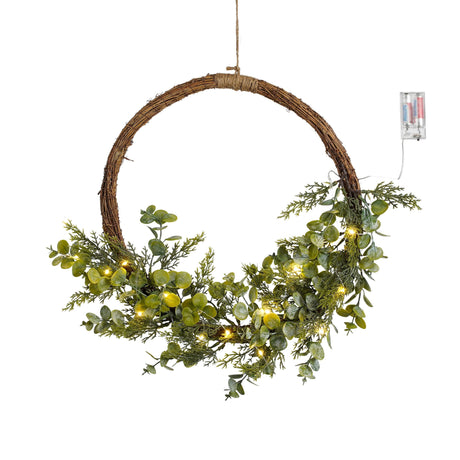 House of Seasons Krans led groen 15L TIPS 49 battery operated - h7xd45cm