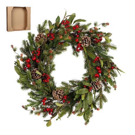 House of Seasons Austin krans groen - h11xd50cm - maximondo