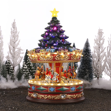 Luville Collectables Carousel with Christmas tree on top adapter included - l22xw22xh35cm - maximondo