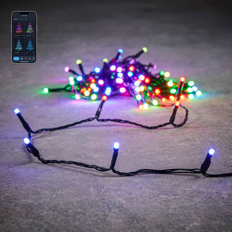 Luca Lighting Smart Lighting snoer d.groen 200led RGB IP44 en timer adapter included - l2000cm