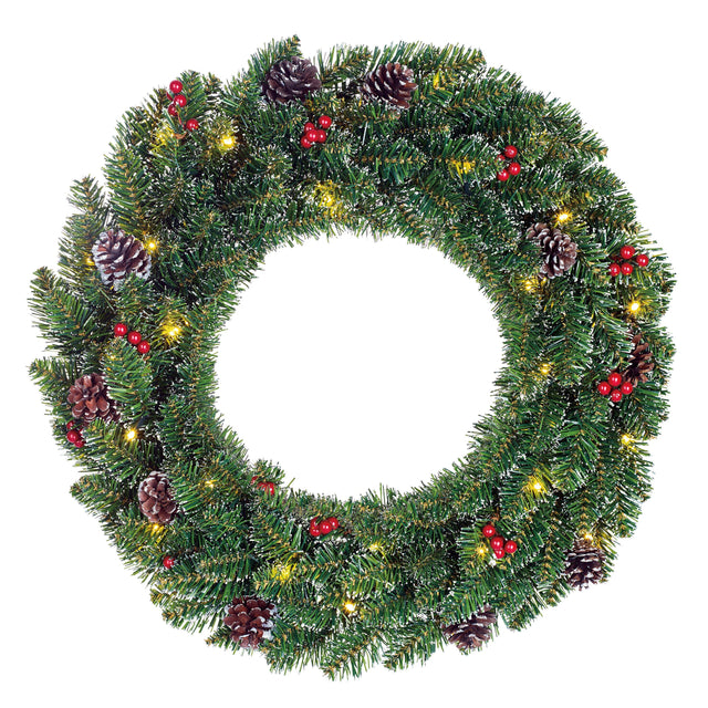 Black Box Trees Creston krans led werk op batterijen groen 30L TIPS 142 - d60cm - maximondo