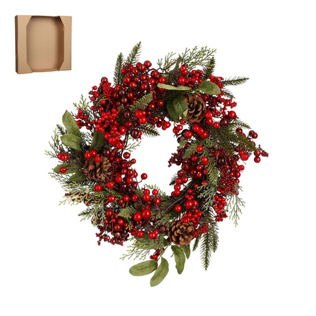 House of Seasons Barney krans groen - h11xd40cm - maximondo