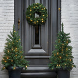 Black Box Trees Norton set led werkt op batterijen groen kerstboom 2pcs 30L krans 1pcs 20L - h90xd45cm - maximondo