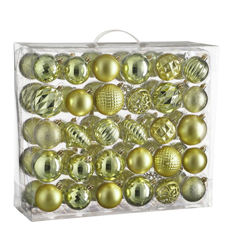 House of Seasons Boom decoratie onbreekbaar l.groen 60 stuks - d7cm - maximondo