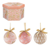 House of Seasons Bal onbreekbaar cadeau set perzik grijs 14 stuks - d7,5cm - maximondo