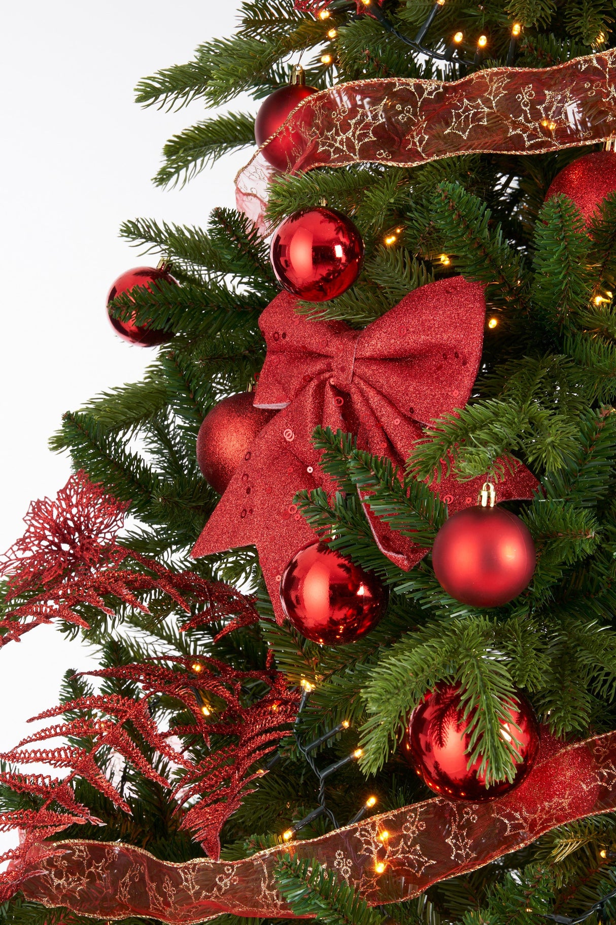 House of Seasons Boom decoratie set onbreekbaar rood 100 stuks - maximondo