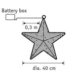 Luca Lighting Decoratie ster zilver warm wit 50led werkt op batterijen -b11xd40cm