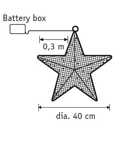 Luca Lighting Decoratie ster zilver warm wit 50led werkt op batterijen -b11xd40cm