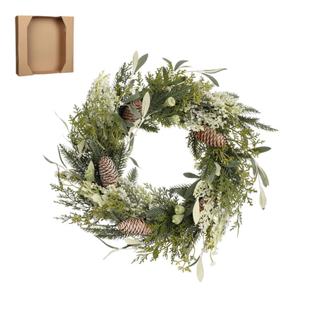 House of Seasons Alva krans groen - h10xd40cm - maximondo