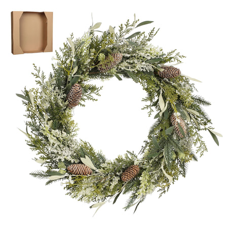 House of Seasons Alva krans groen - h10xd50cm - maximondo