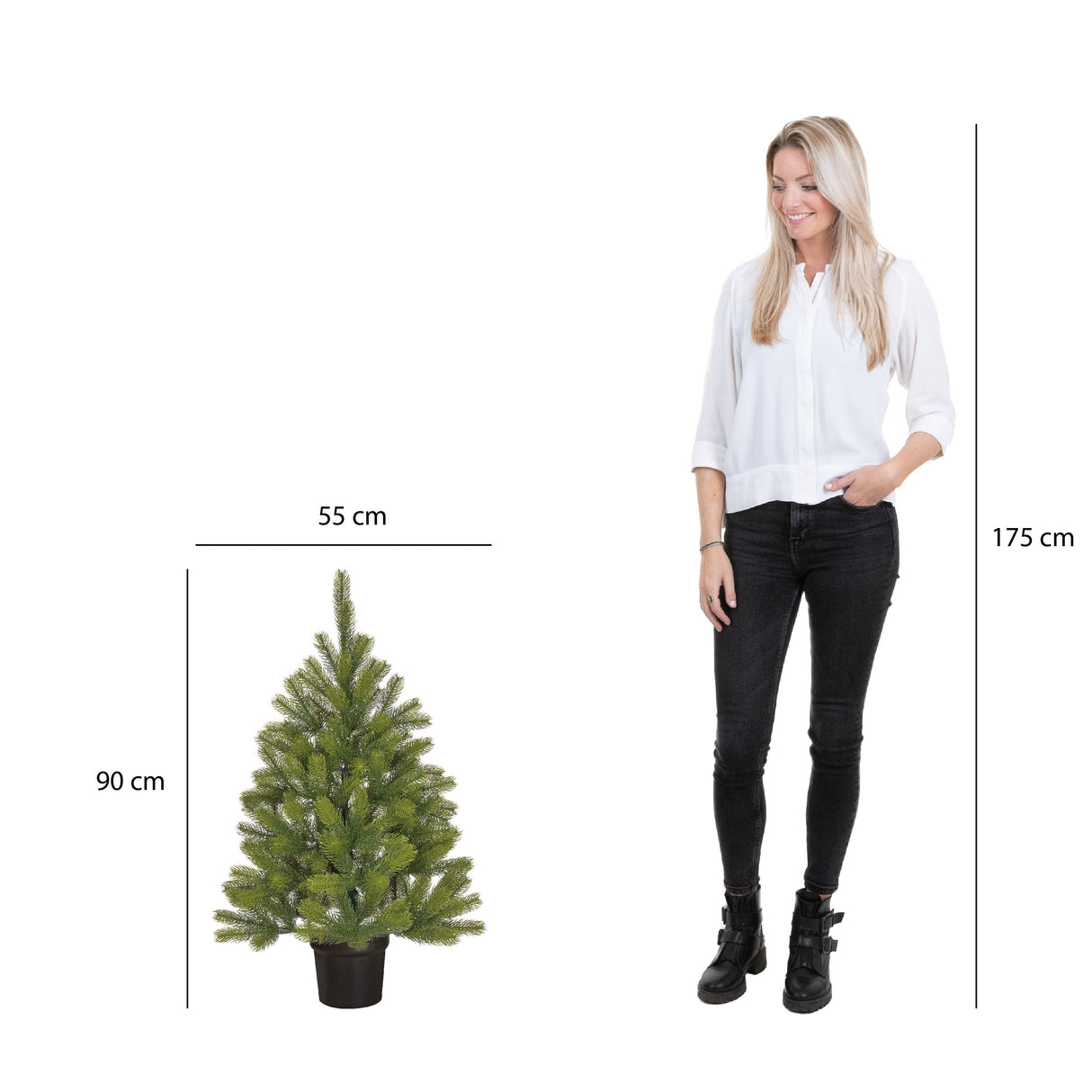 Black Box Trees Nigata kerstboom potted groen TIPS 175 - h90xd55cm - maximondo
