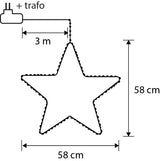 Luca Lighting Ster warm wit 180led IP44 met timer - h128xd58cm
