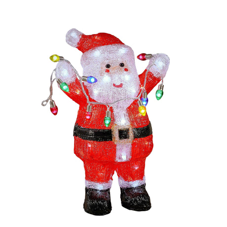 Luca Lighting Kerstman acryl rood wit IP44 50 led timer - l22xb14,5xh35cm