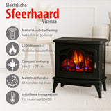 alpina Elektrische Haard Vicenza, 2000W, Zwart - maximondo