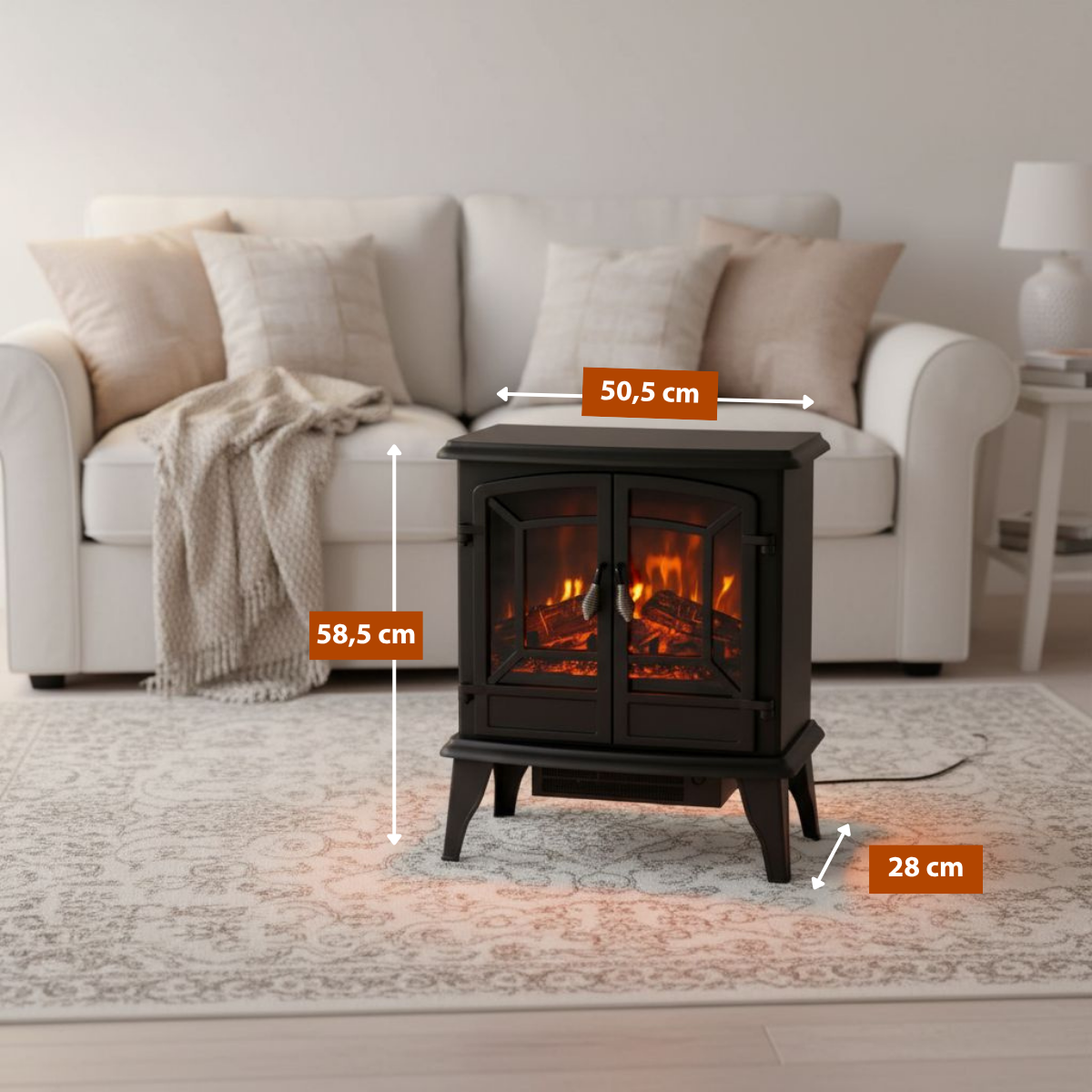 Classic Fire Sfeerhaard Elektrisch Narvik met LED Vlammen - maximondo