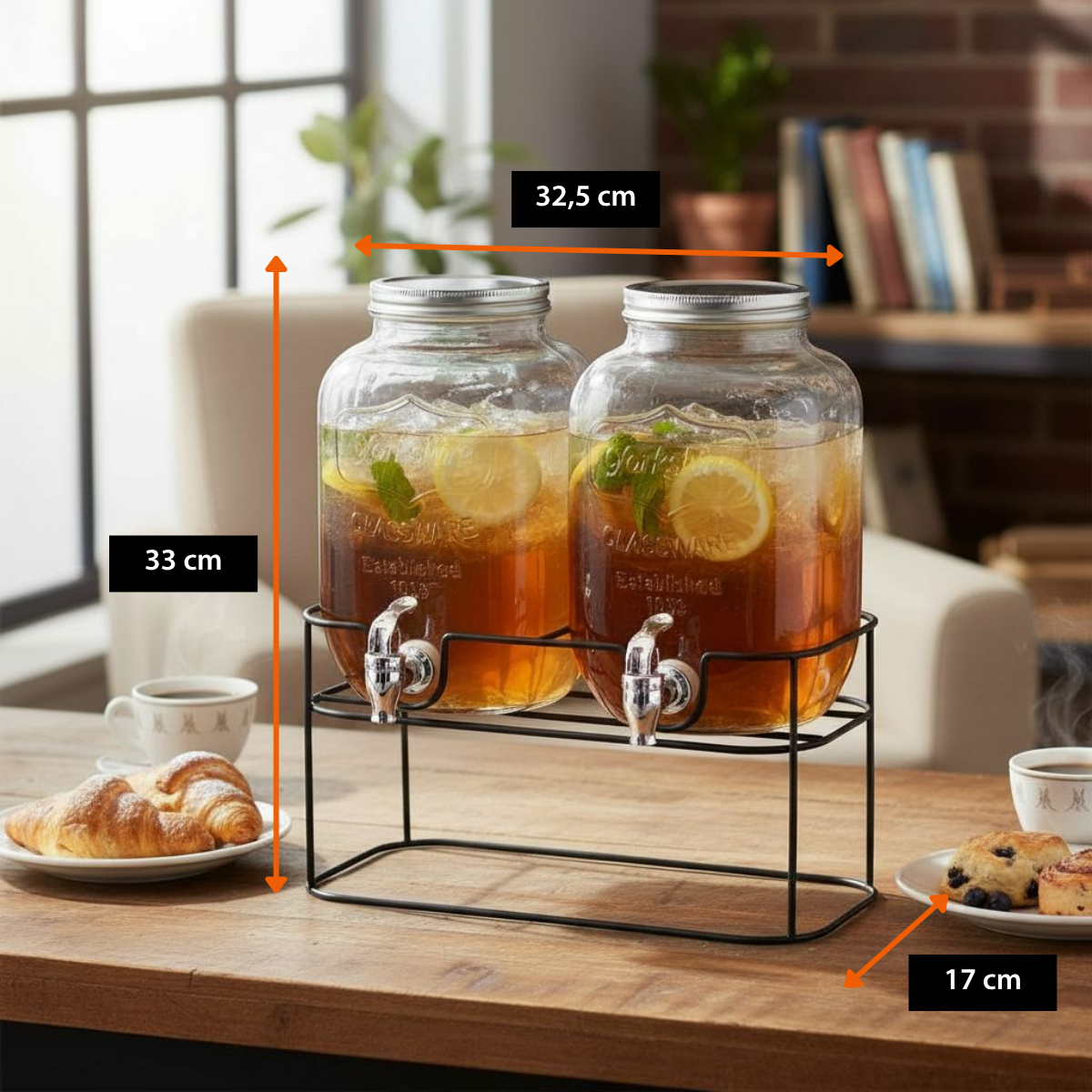 Cuisine Elegance Dubbele Drankdispenser - Waterdispenser 4L - maximondo