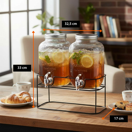 Cuisine Elegance Dubbele Drankdispenser - Waterdispenser 4L - maximondo