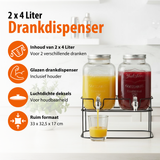 Cuisine Elegance Dubbele Drankdispenser - Waterdispenser 4L - maximondo