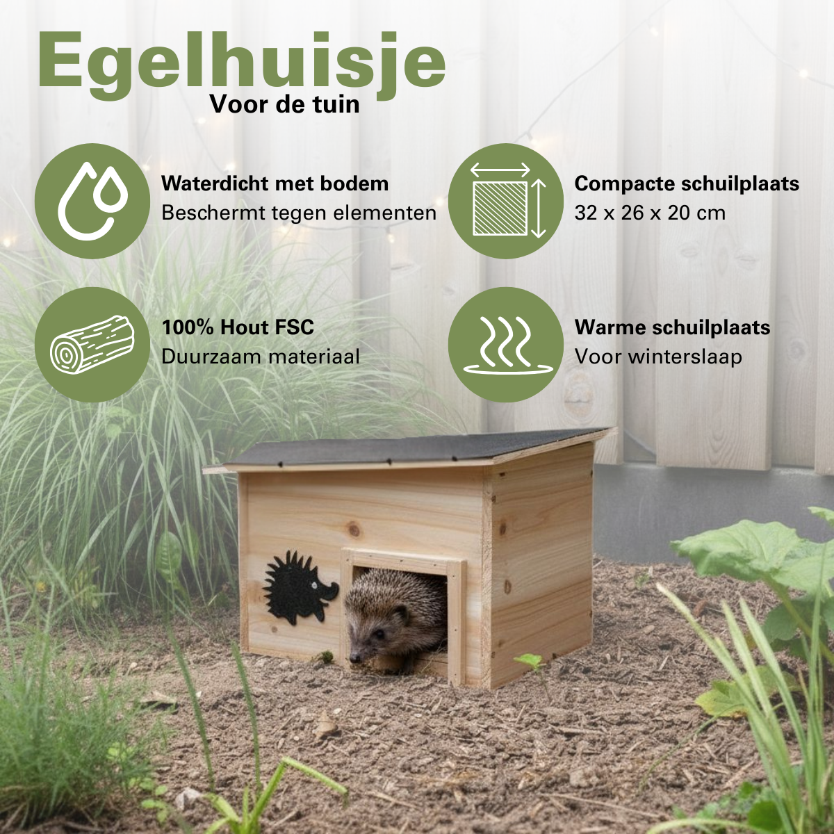 Lifetime Garden Egelhuis - Egelhuisje Waterdicht met Bodem - maximondo