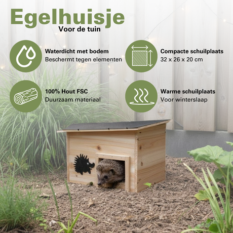 Lifetime Garden Egelhuis - Egelhuisje Waterdicht met Bodem - maximondo