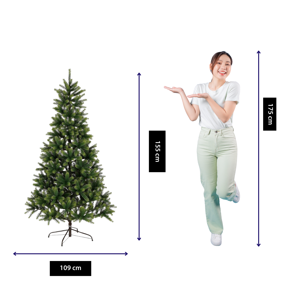 Top Trees Vanocuver kerstboom groen TIPS 1298 - h155xd109cm