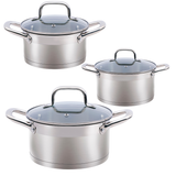 alpina Inductie Pannenset 4‑delig RVS met Glazen Deksel