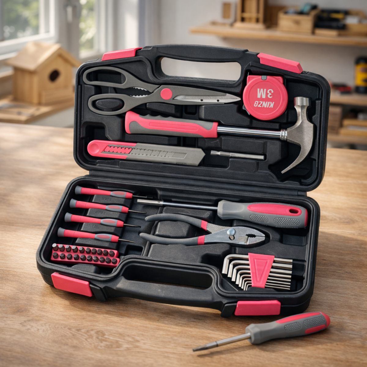 Kinzo Gereedschap 39 Stuks Pink