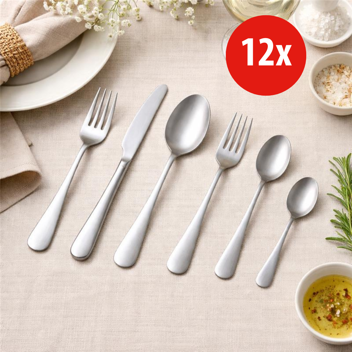 alpina Bestekset 75‑delig voor 12 Personen – Roestvrij Staal - maximondo