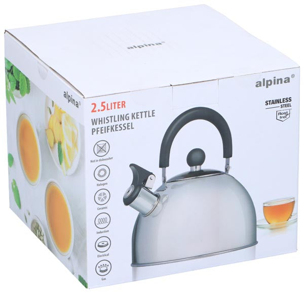 alpina Fluitketel 2,5L Roestvrijstalen Waterketel met Fluit - maximondo