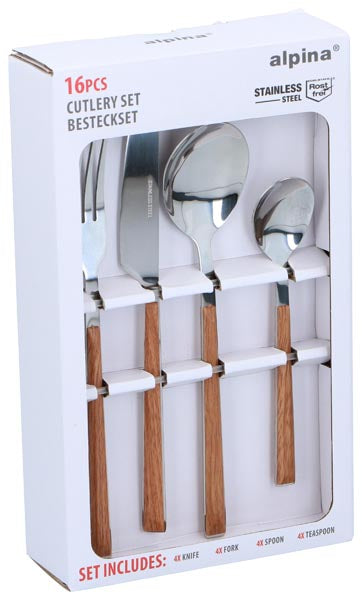 alpina Bestekset 16-delig - Roestvrij Stalen voor 4 Personen - maximondo